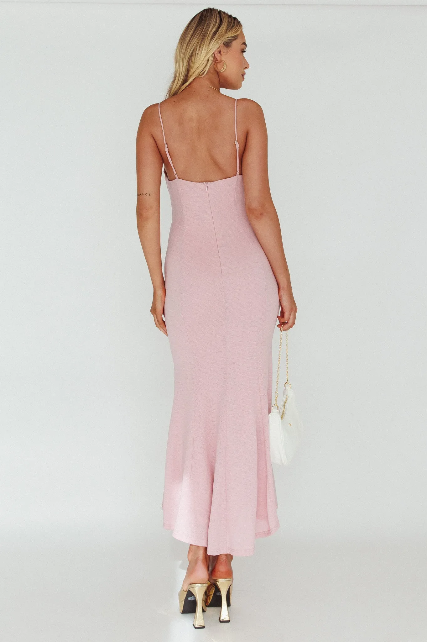 Lake Como Bodycon Maxi Dress Pink