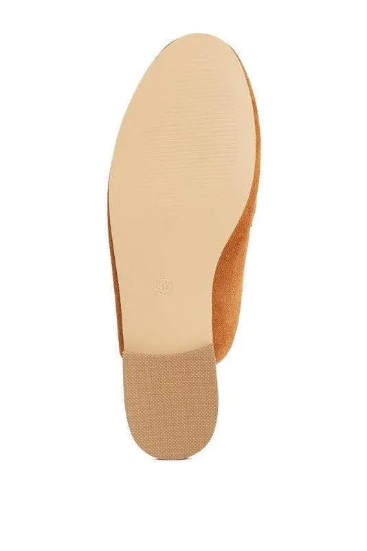 Lavinia Suede Leather Braided Detail Mules, 2 Colors
