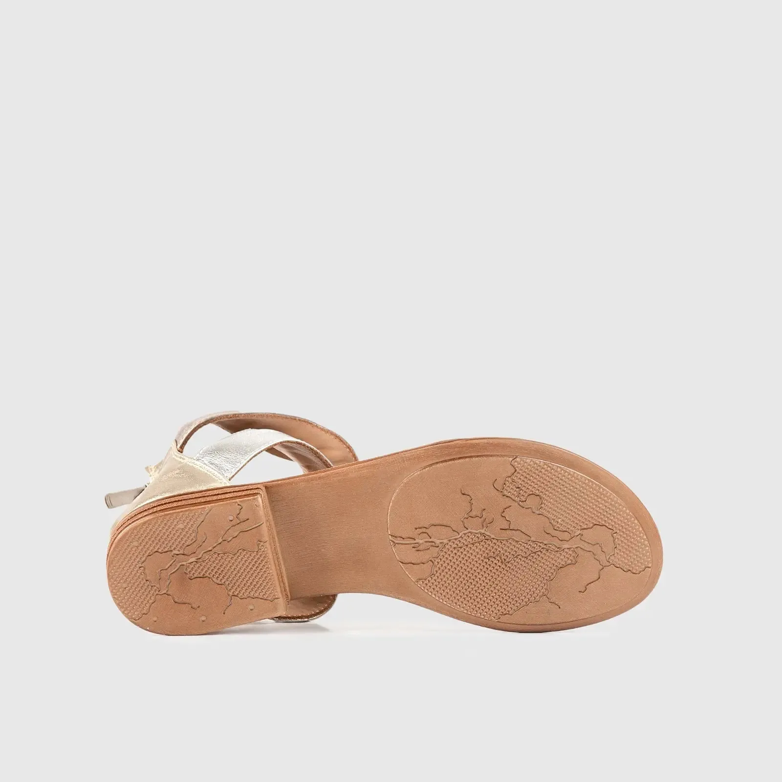 Leather Flat Comfort Sandals Gold/Silver 8548