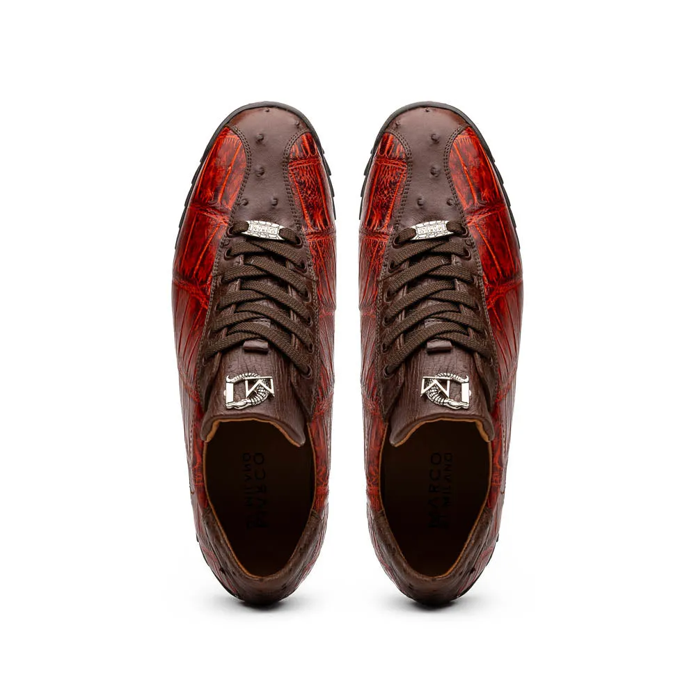 Marco Di Milano Saulo Alligator Ostrich and Rubber Cognac