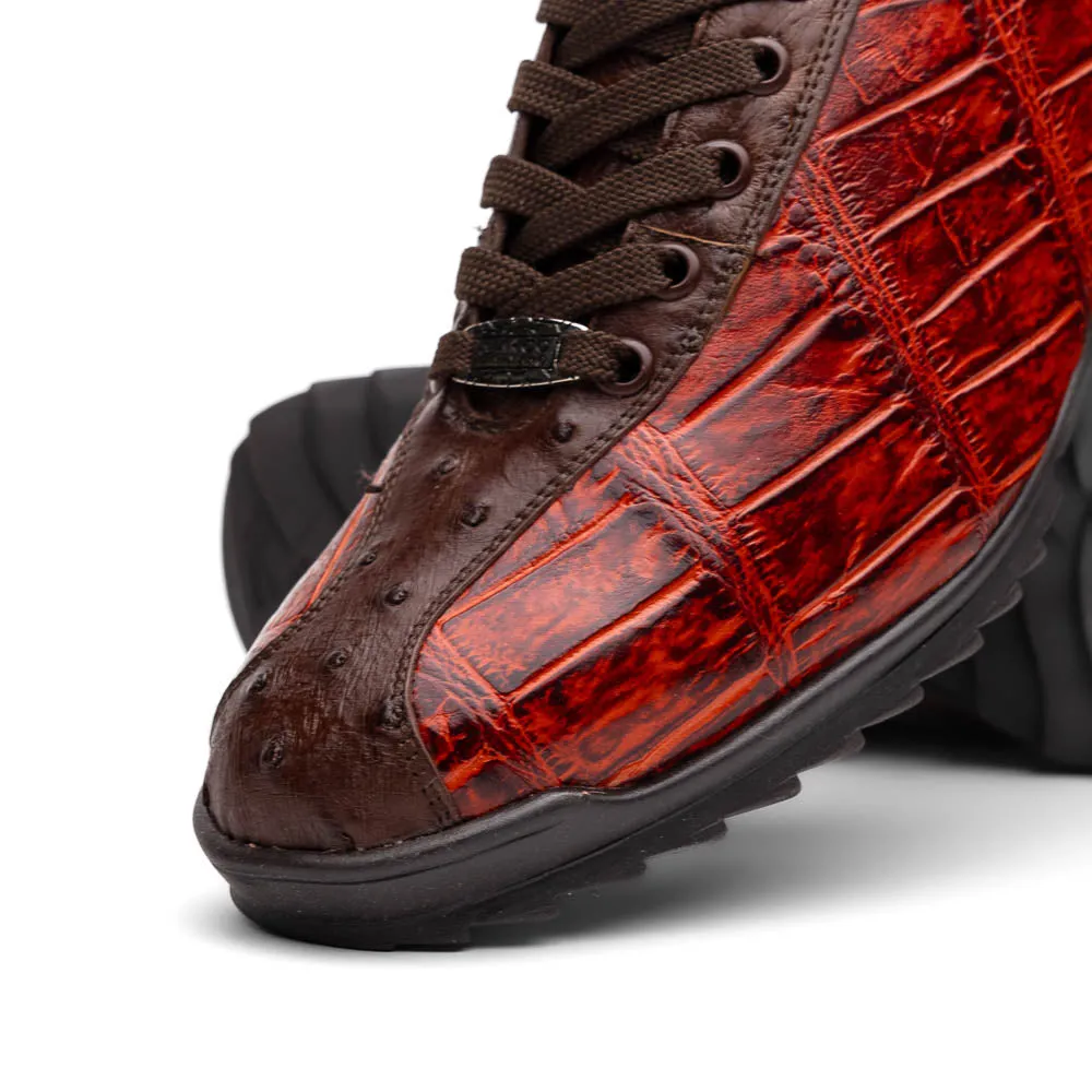 Marco Di Milano Saulo Alligator Ostrich and Rubber Cognac