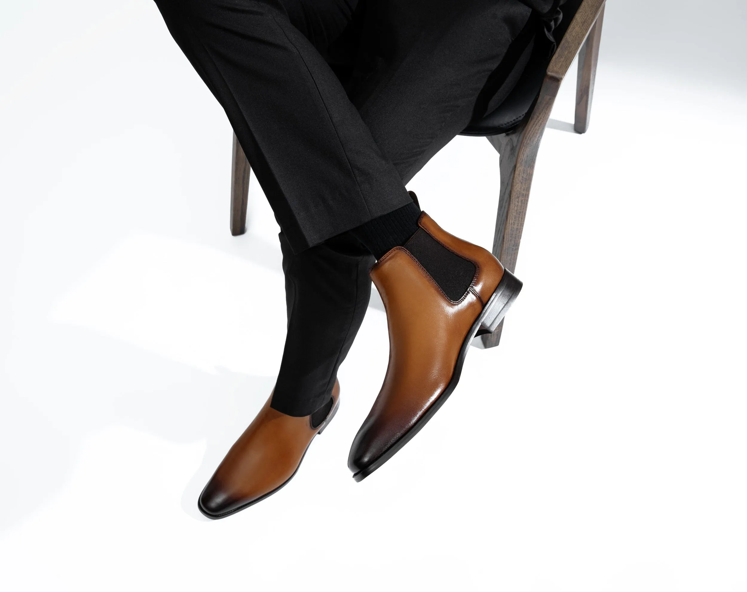 Men's Polished Leather Chelsea Dress Boot | JOUSEN