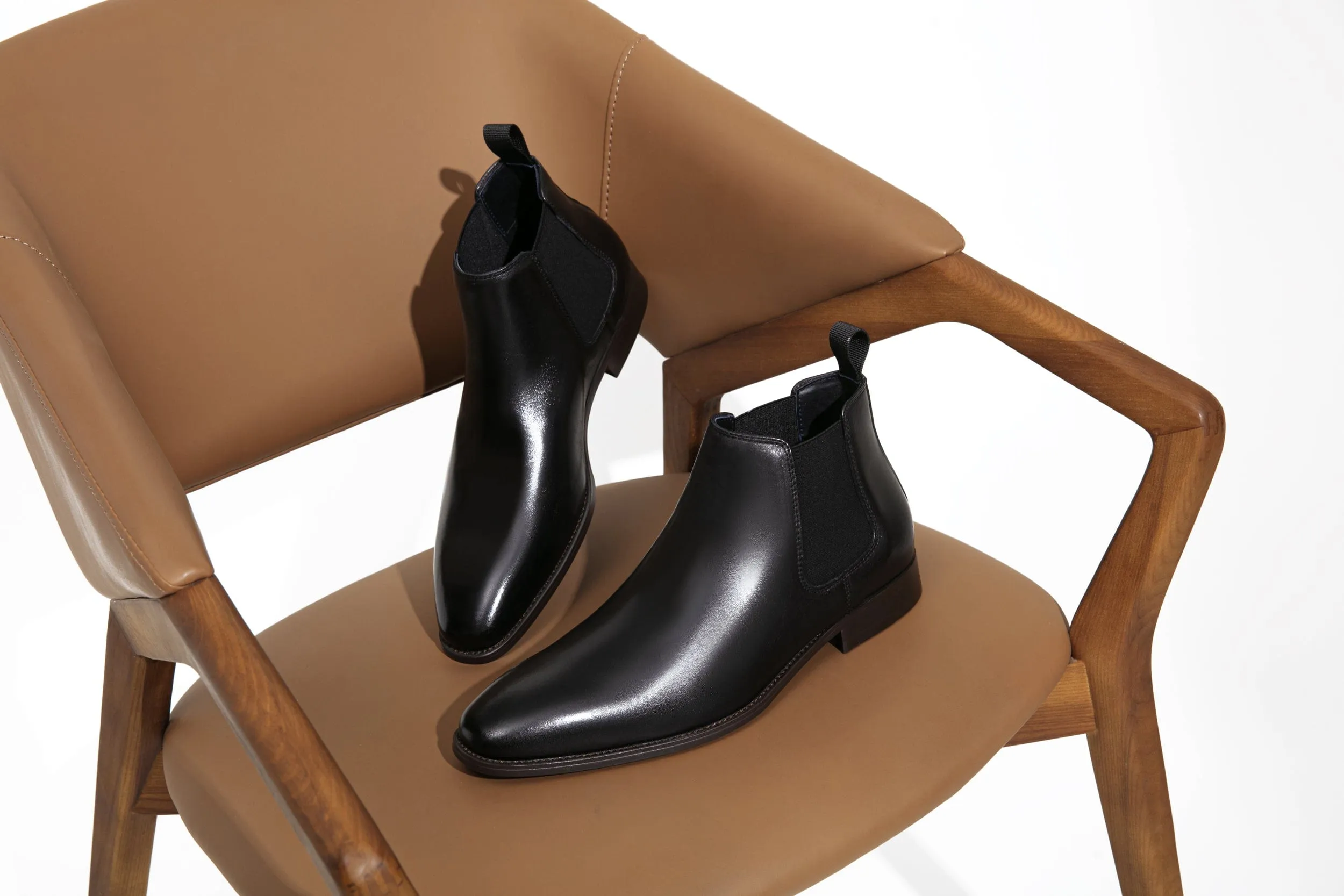 Men's Polished Leather Chelsea Dress Boot | JOUSEN