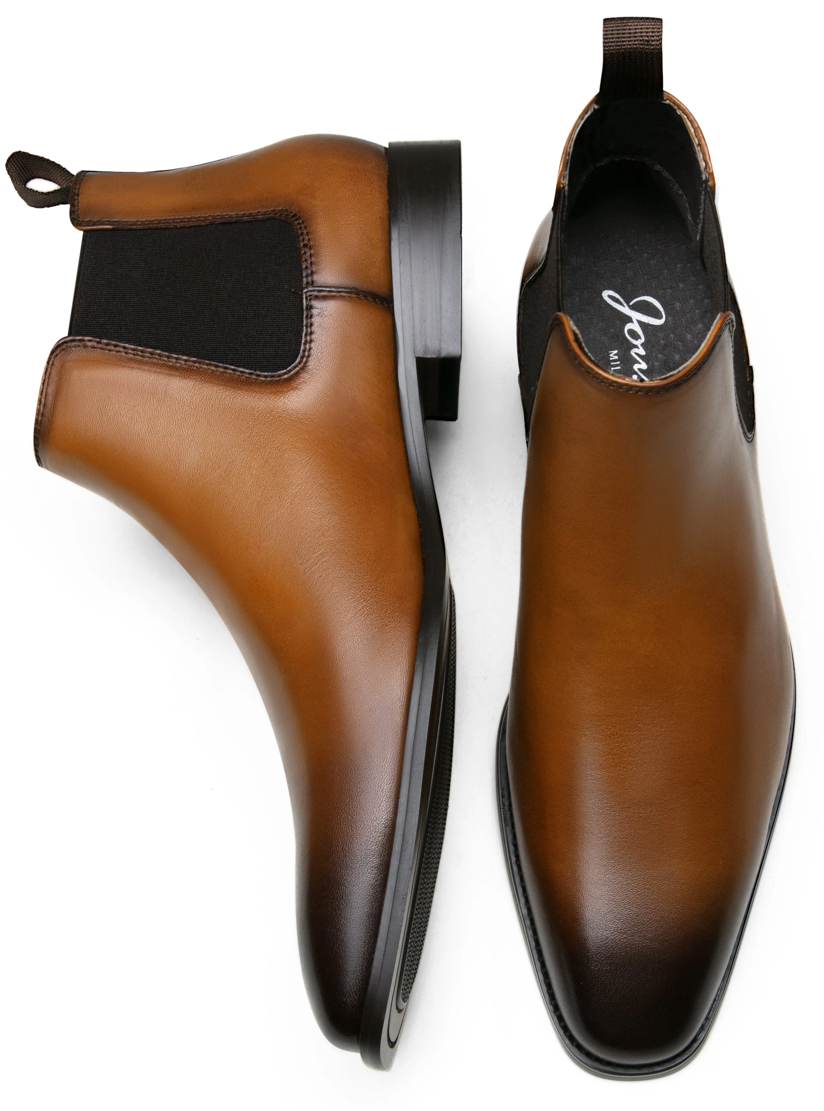 Men's Polished Leather Chelsea Dress Boot | JOUSEN