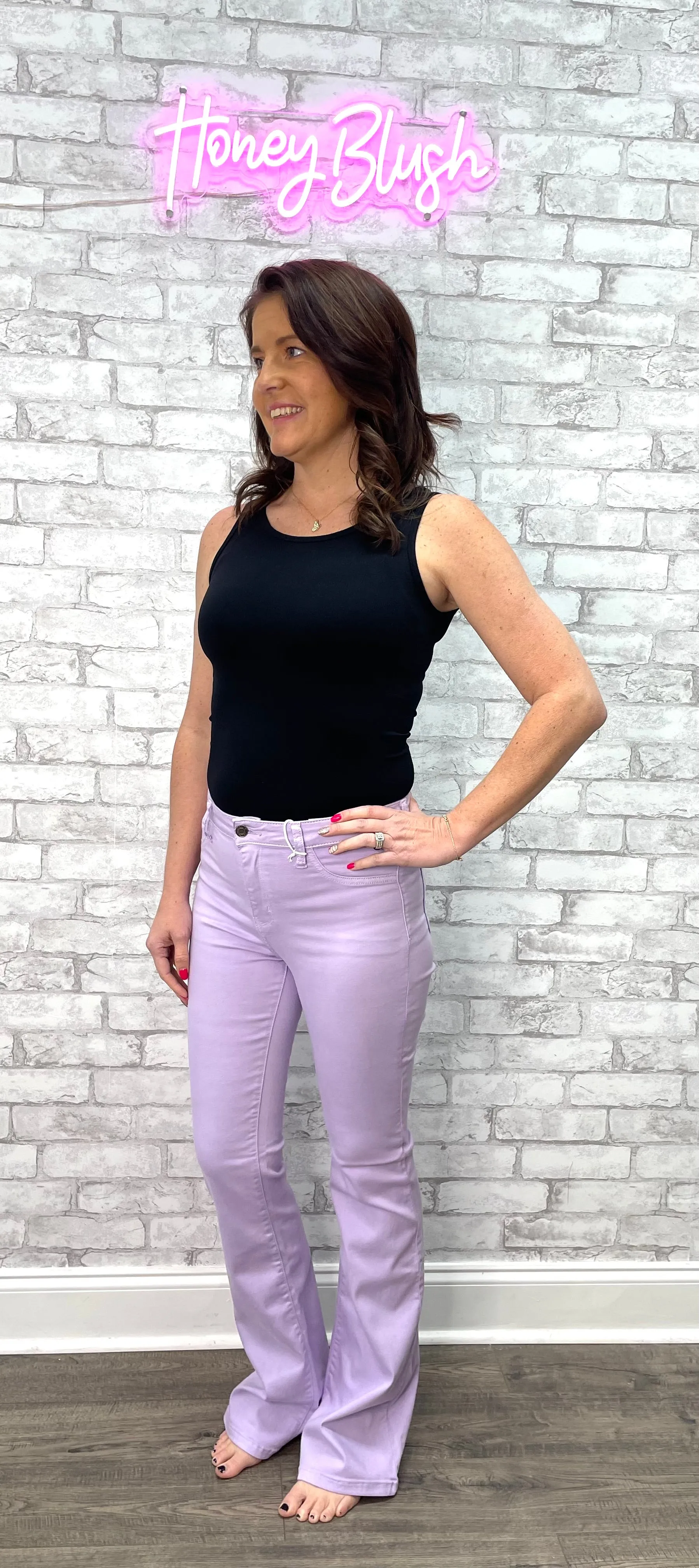 Mid Rise Flare Jean with Clean Finished Hem