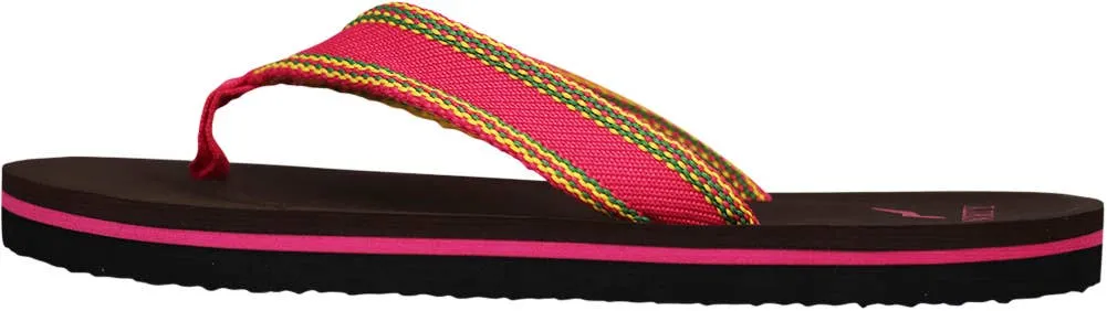 Norty WOMENS 5-10 SANDAL FLIP FLOP FUCHSIA BROWN