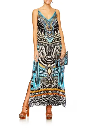 OVERLAY V NECK LONG DRESS RUNAWAY READY