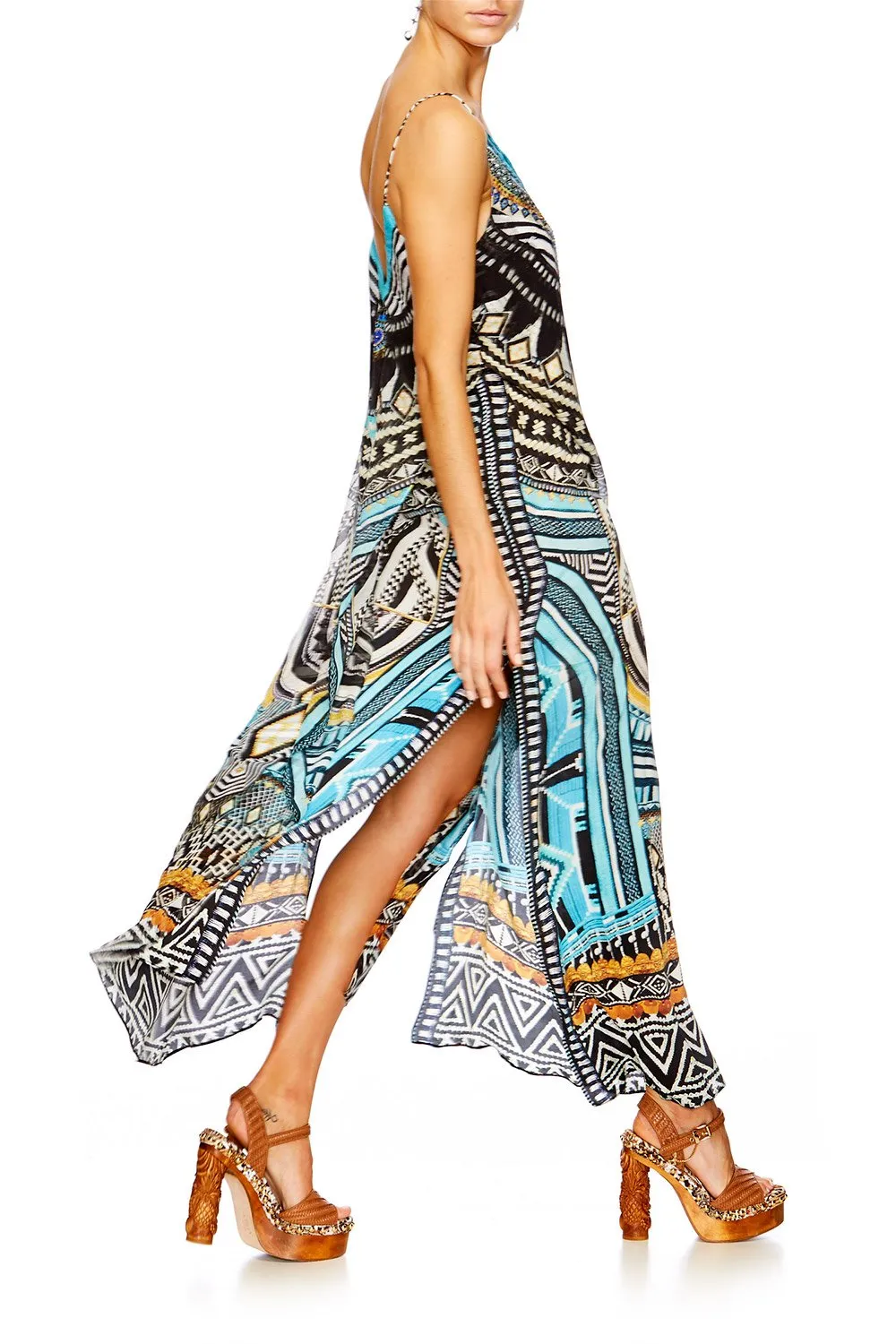 OVERLAY V NECK LONG DRESS RUNAWAY READY