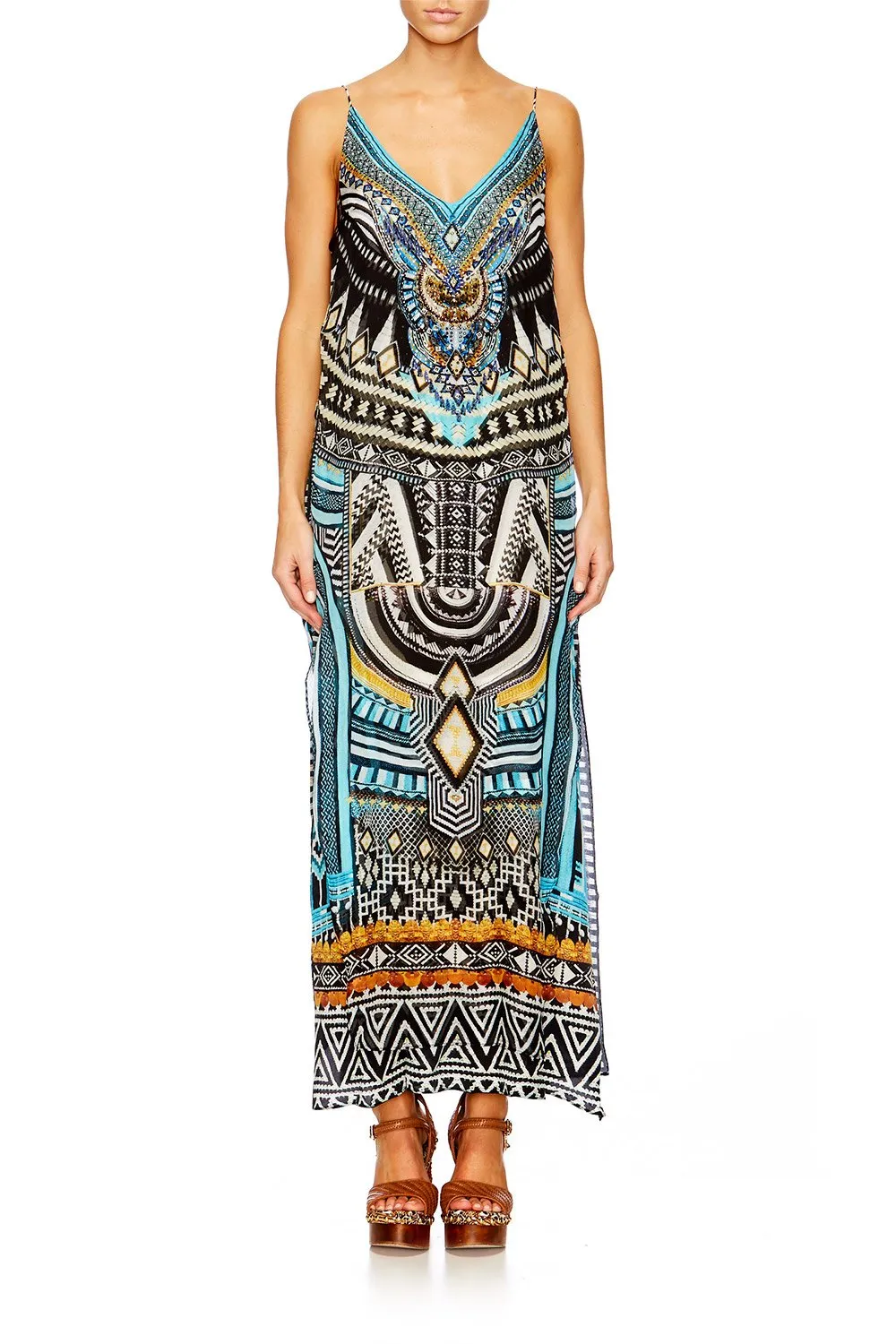 OVERLAY V NECK LONG DRESS RUNAWAY READY