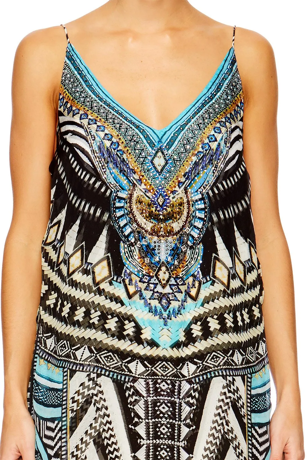 OVERLAY V NECK LONG DRESS RUNAWAY READY