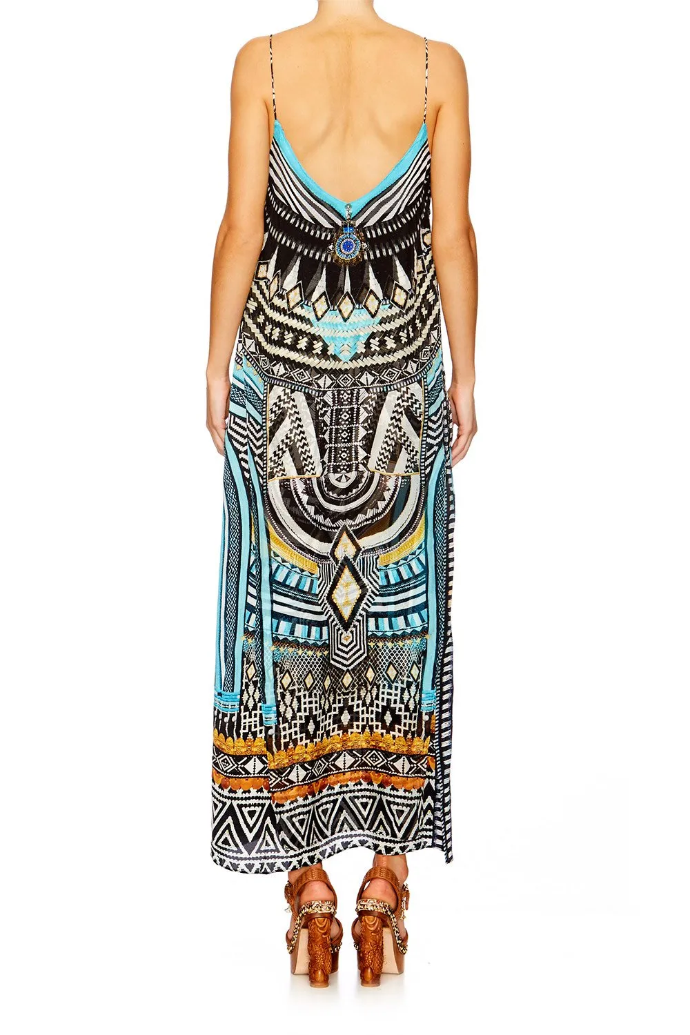 OVERLAY V NECK LONG DRESS RUNAWAY READY