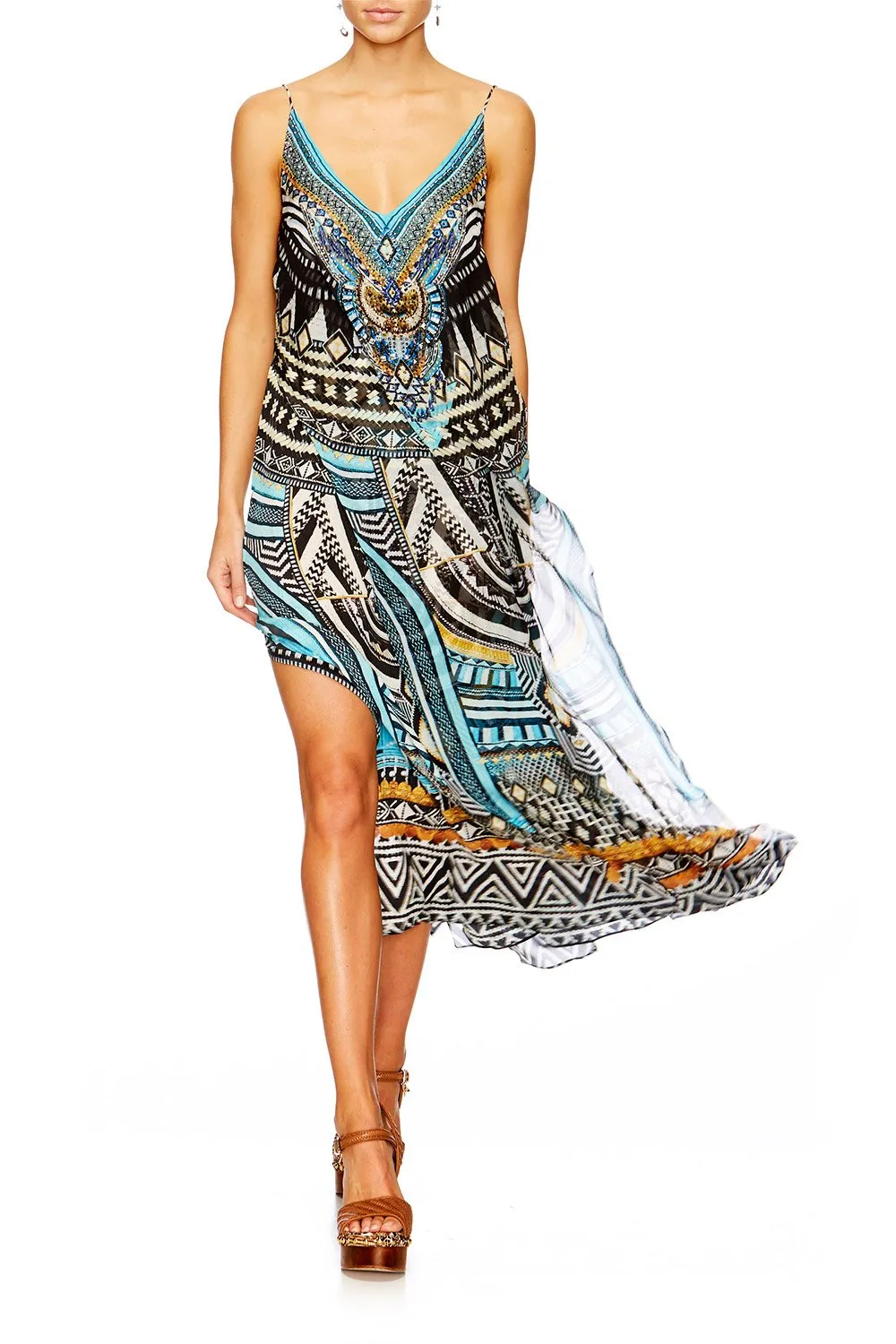 OVERLAY V NECK LONG DRESS RUNAWAY READY