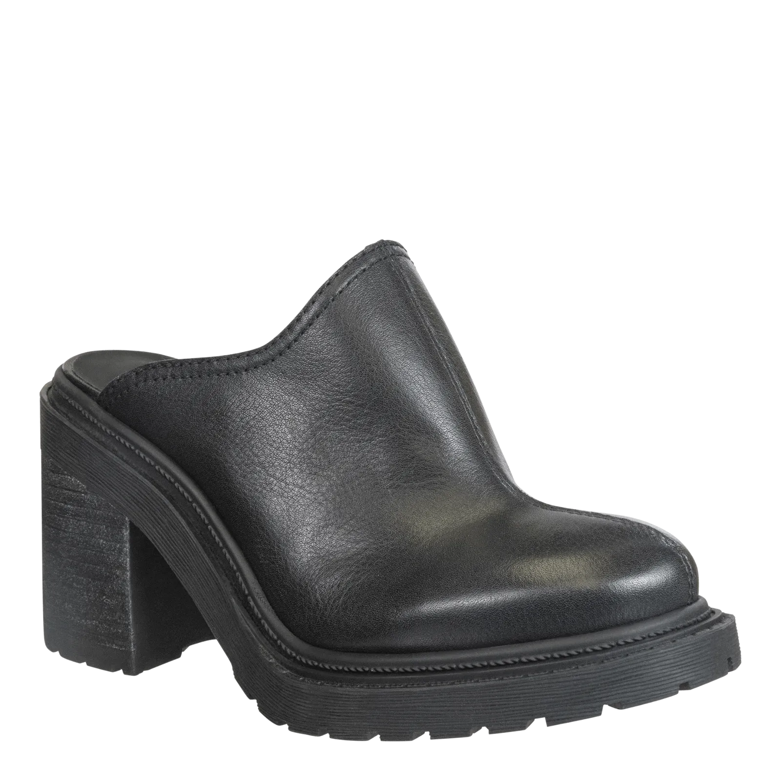RISE in BLACK Heeled Mules