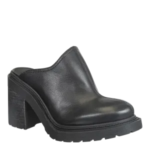 RISE in BLACK Heeled Mules