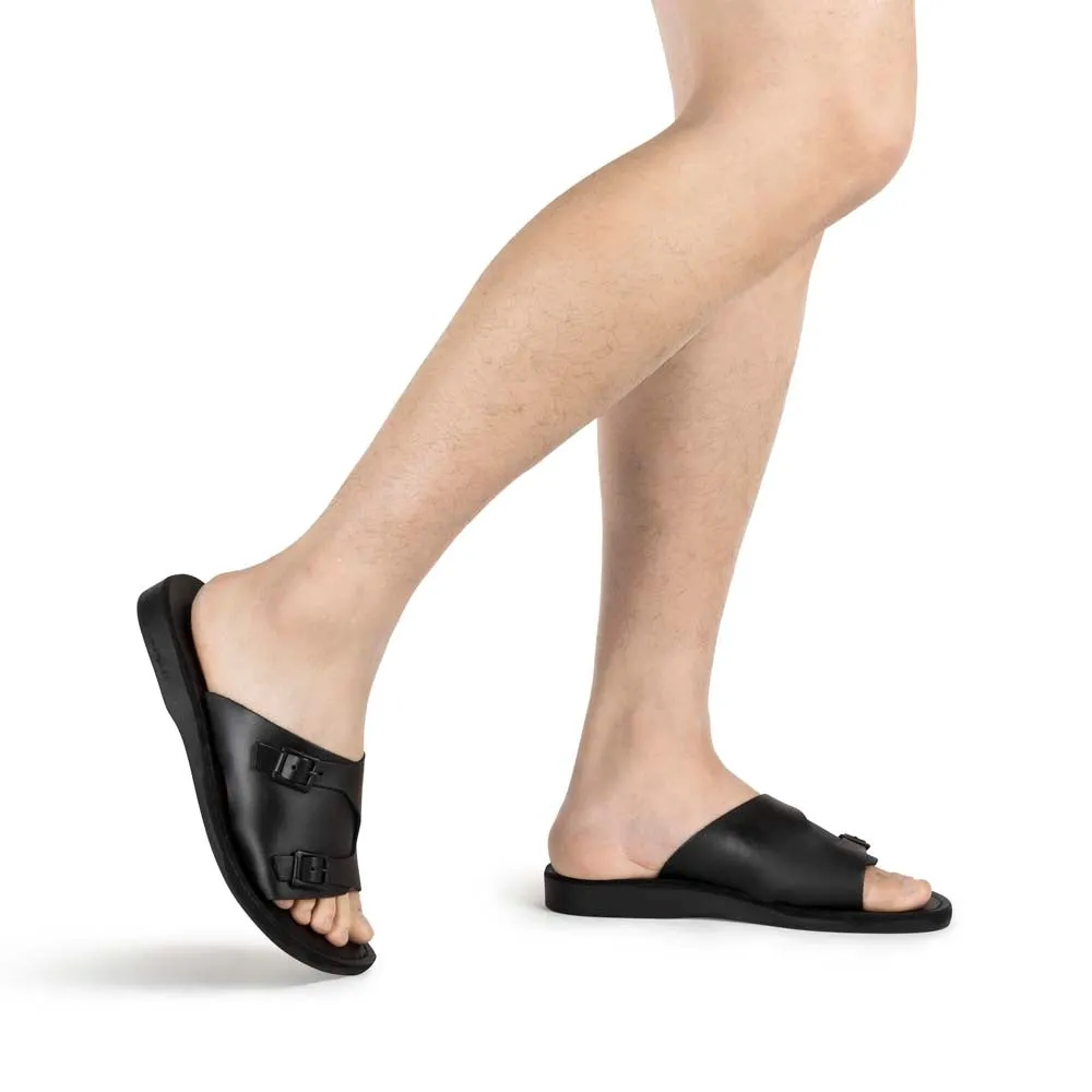 Seth - Leather Slide Sandal | Black