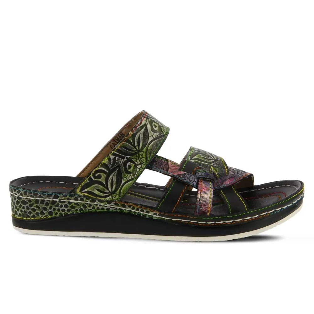 Spring Step Shoes Caiman Hand Painted Sandals