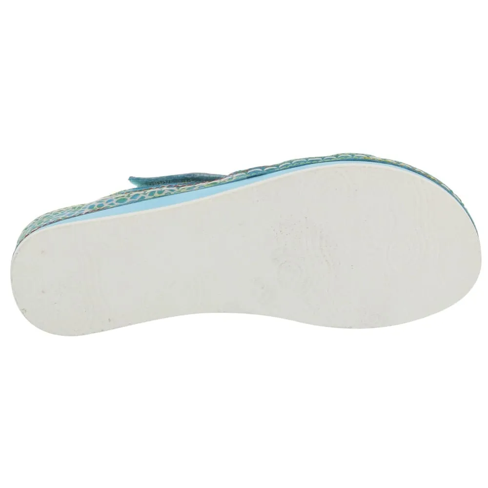 Spring Step Shoes Caiman Hand Painted Sandals