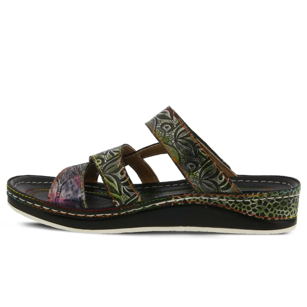 Spring Step Shoes Caiman Hand Painted Sandals