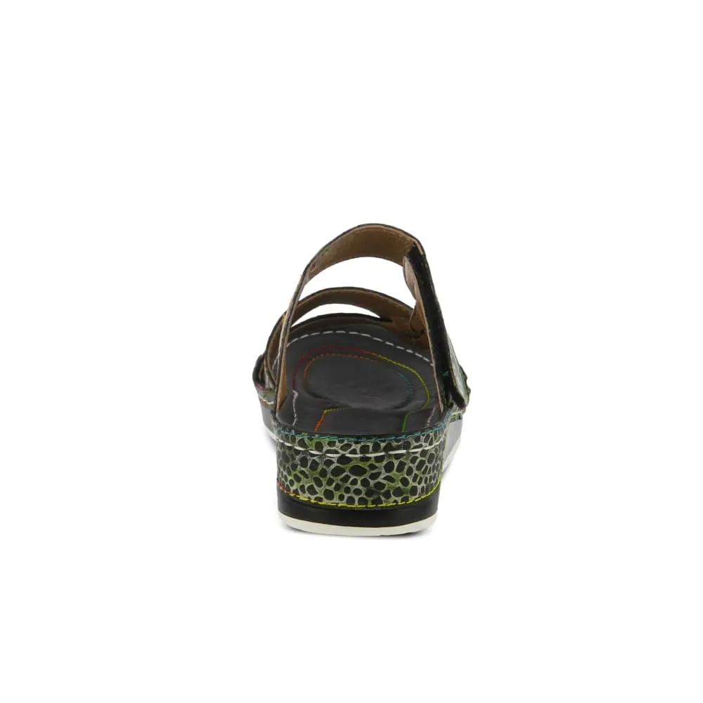 Spring Step Shoes Caiman Hand Painted Sandals