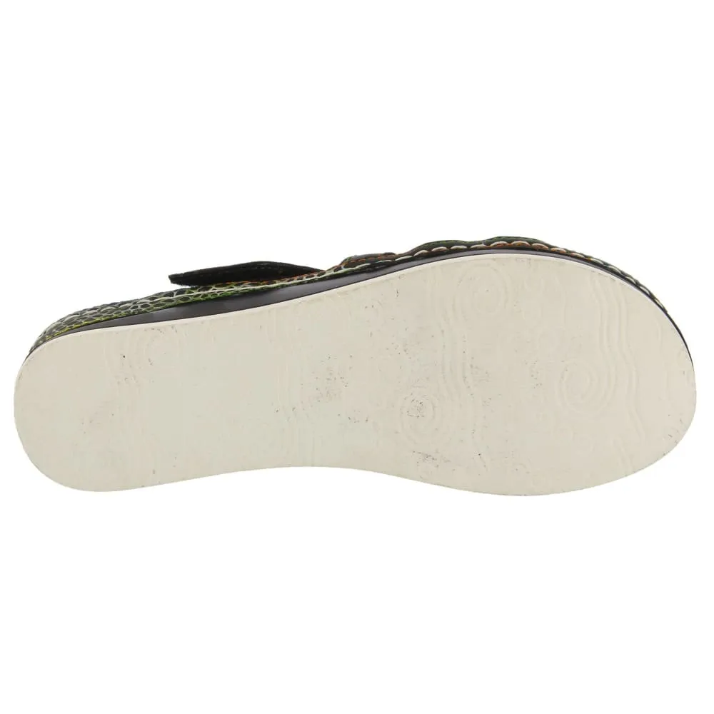 Spring Step Shoes Caiman Hand Painted Sandals