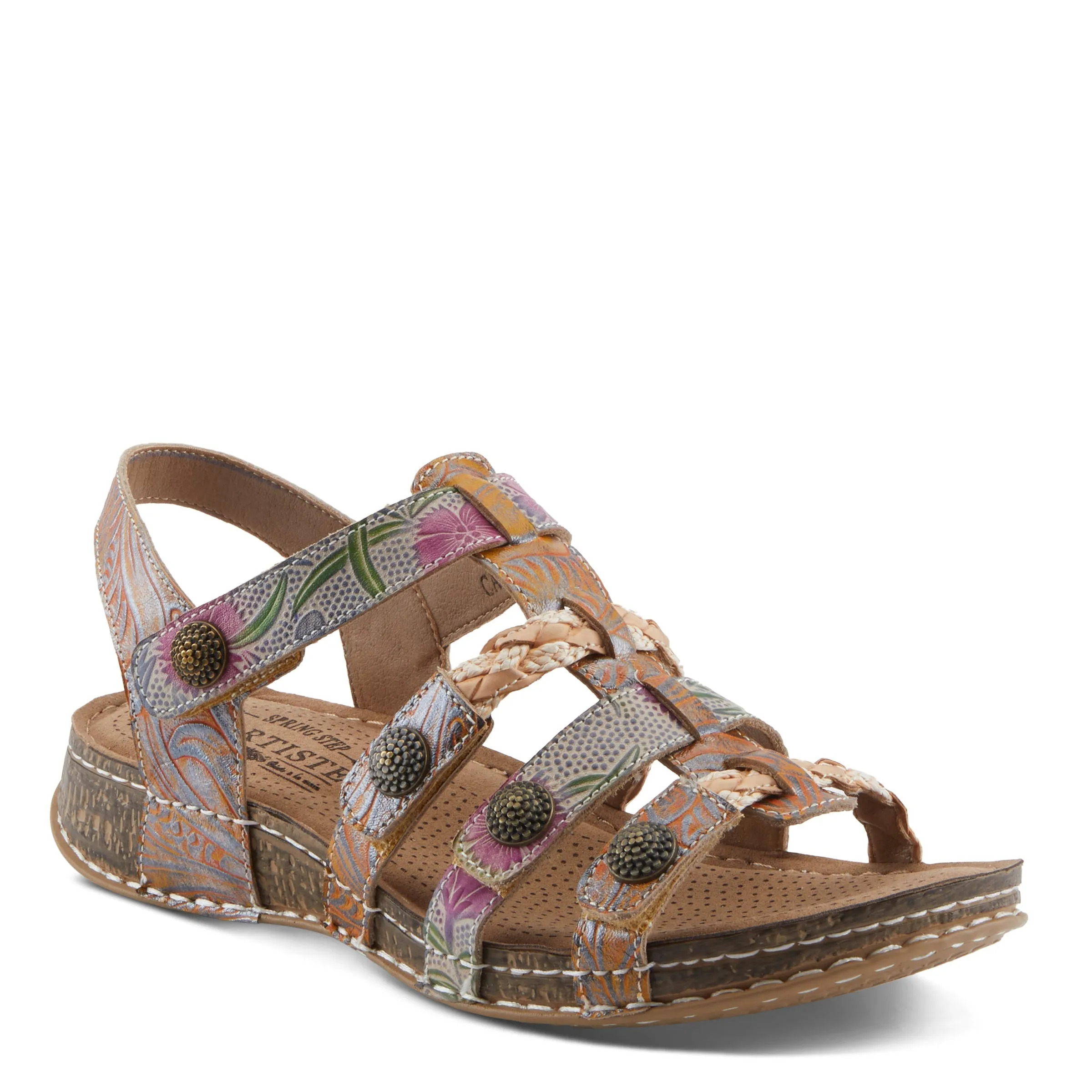 Spring Step Shoes  L'Artiste Delila Sandals Women’s Leather Adjustable 1" Heel