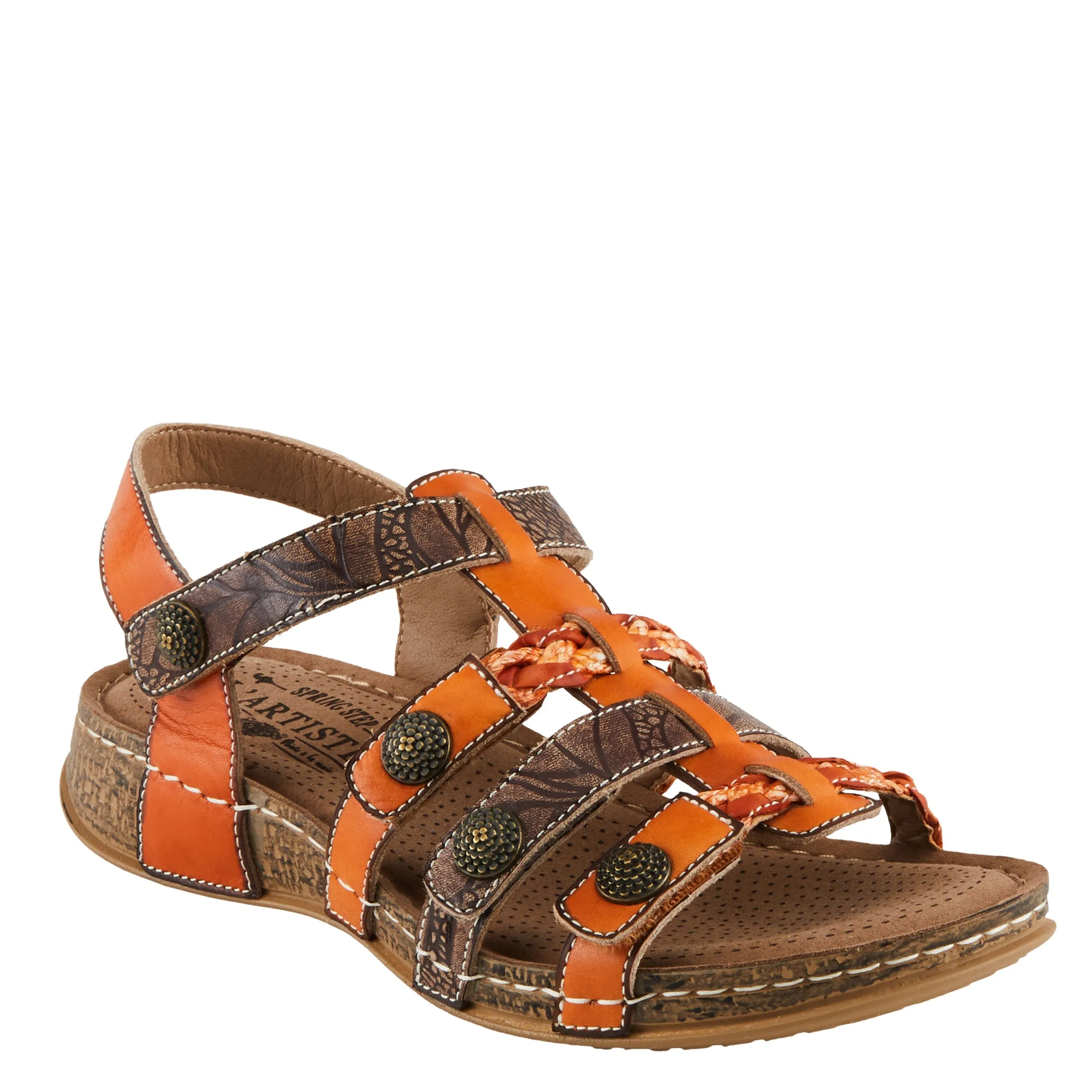 Spring Step Shoes  L'Artiste Delila Sandals Women’s Leather Adjustable 1" Heel