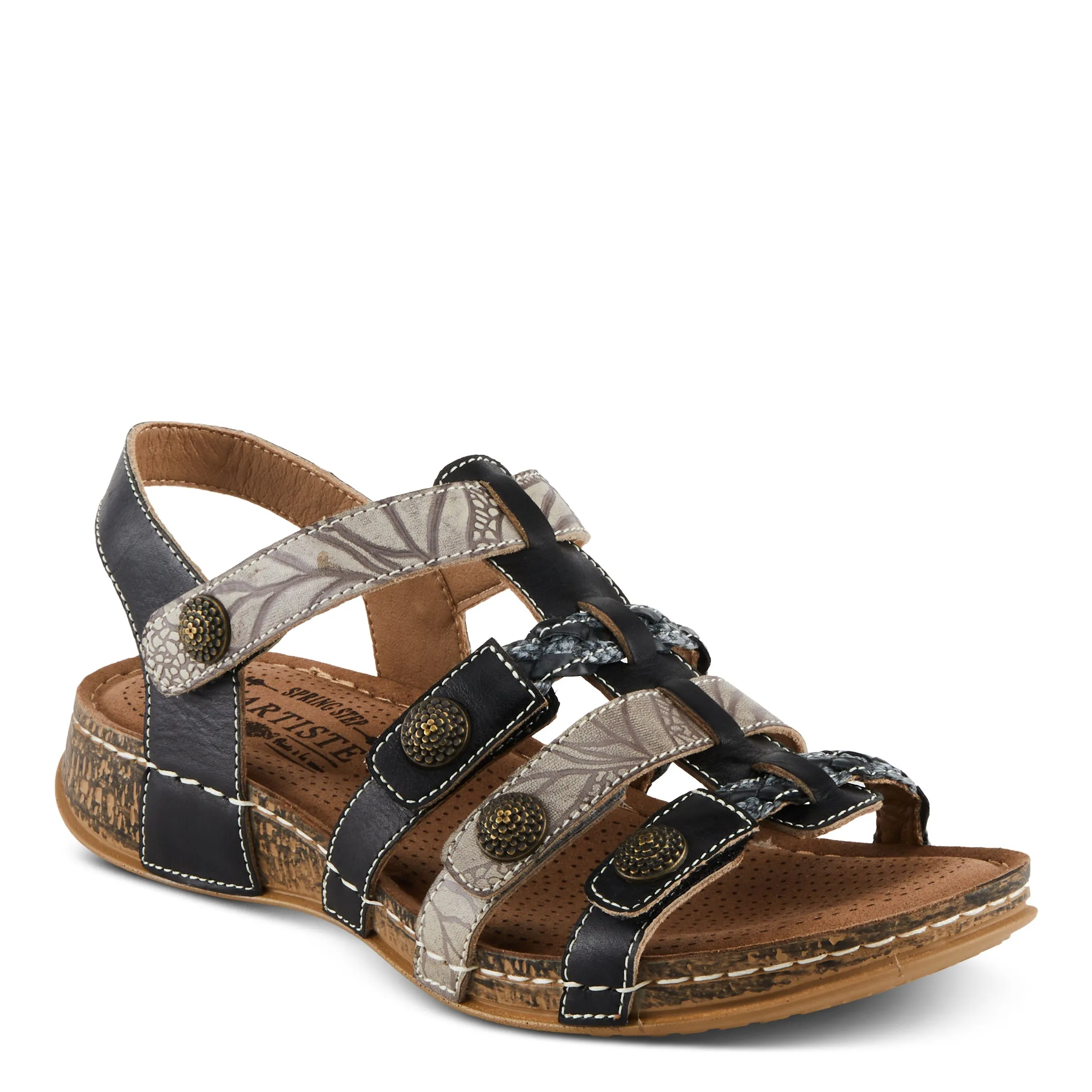 Spring Step Shoes  L'Artiste Delila Sandals Women’s Leather Adjustable 1" Heel