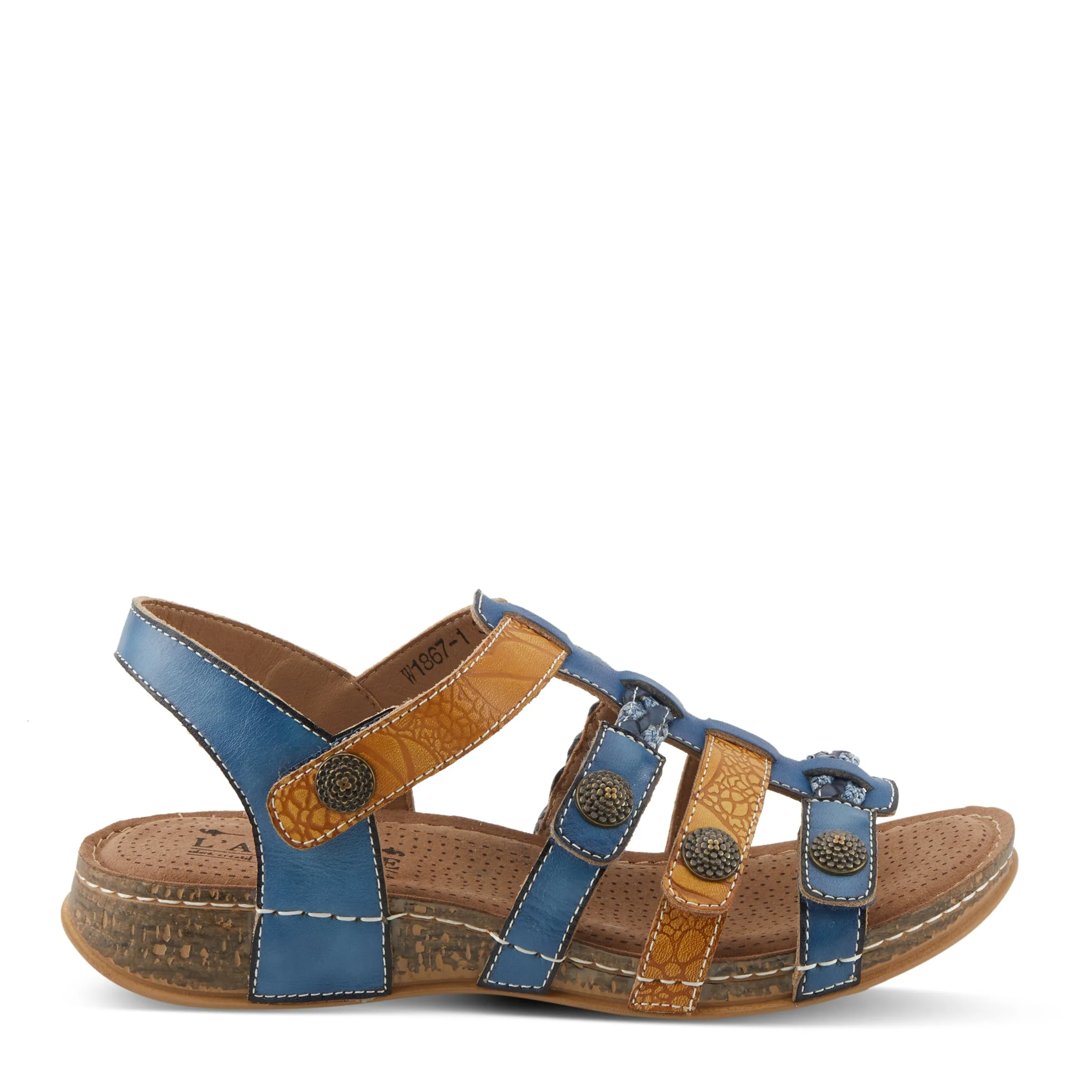 Spring Step Shoes  L'Artiste Delila Sandals Women’s Leather Adjustable 1" Heel