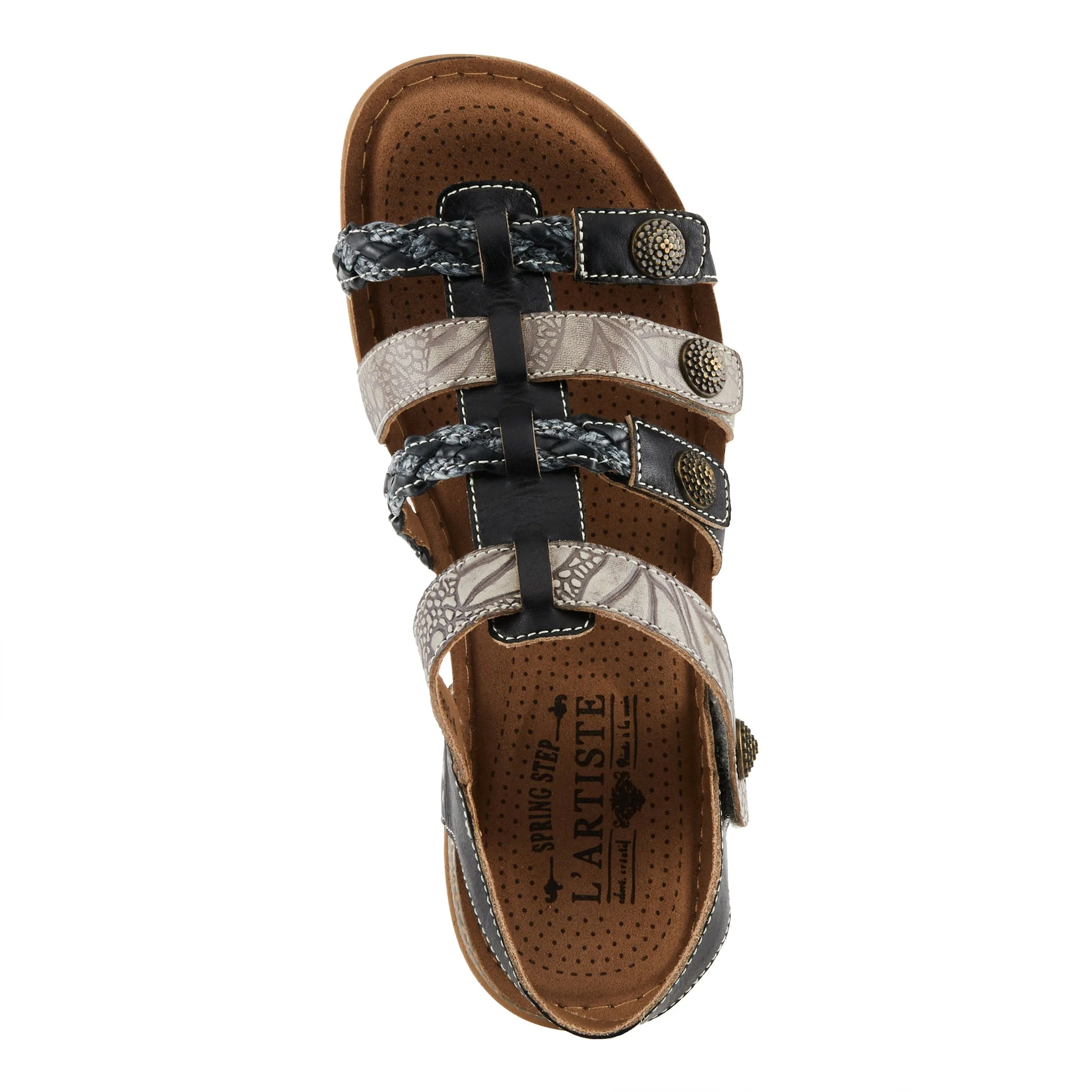 Spring Step Shoes  L'Artiste Delila Sandals Women’s Leather Adjustable 1" Heel