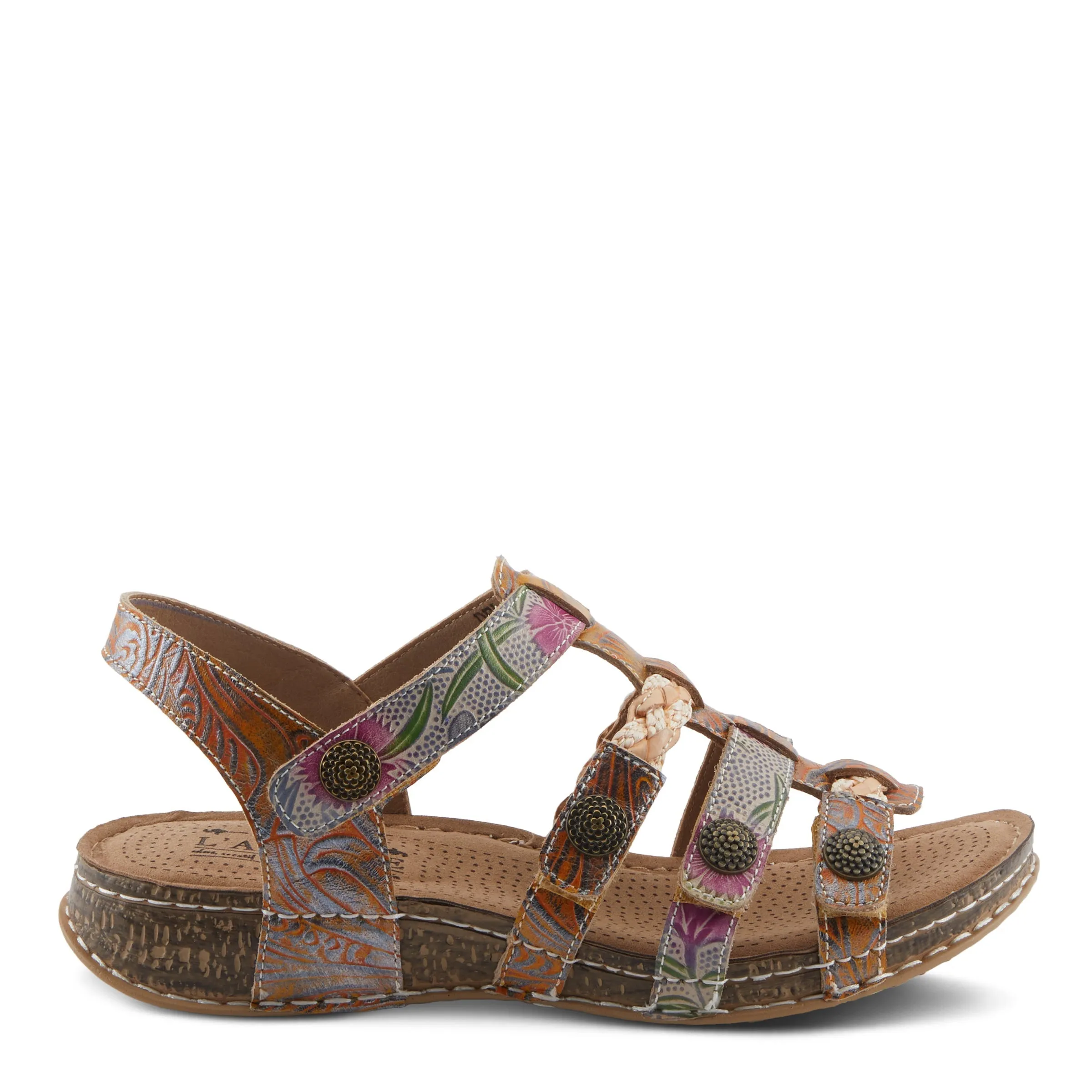 Spring Step Shoes  L'Artiste Delila Sandals Women’s Leather Adjustable 1" Heel