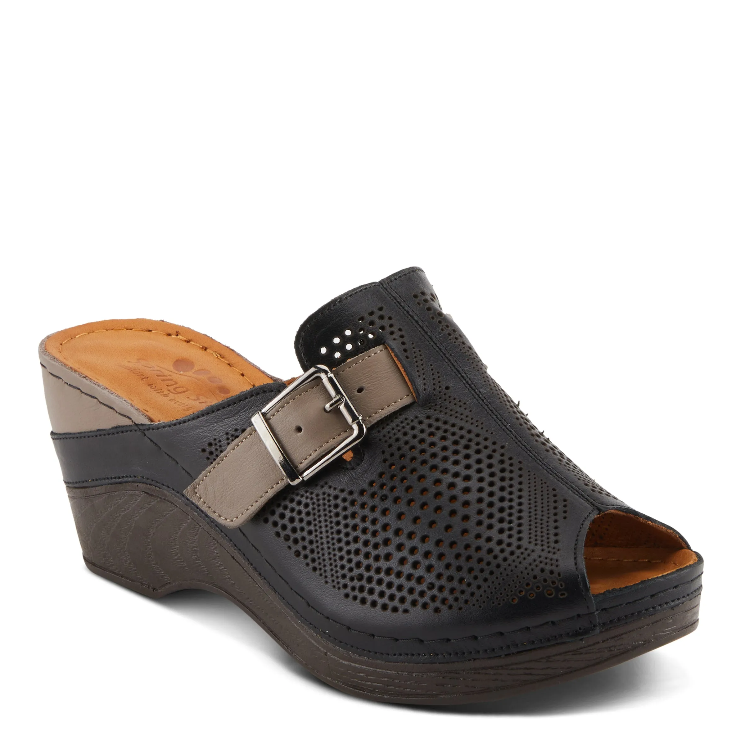 Spring Step Shoes Momelle Sandals Women’s Perforated Leather 3" Heel