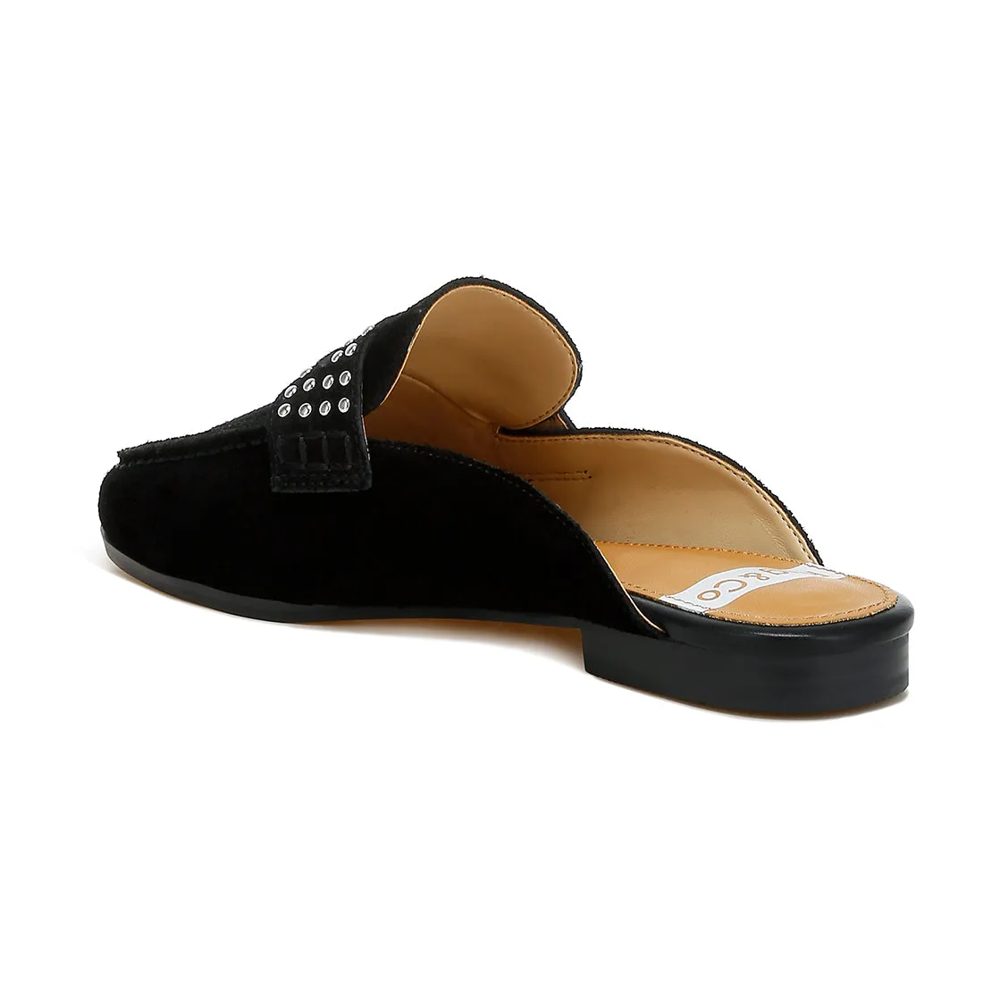 Stud Embellished Penny Strap Mules