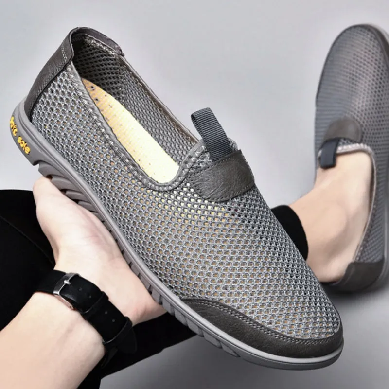 Summer breathable hollow mesh loafers