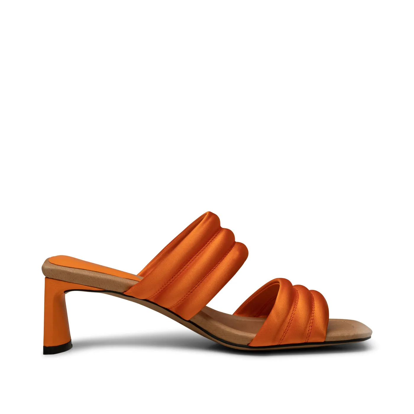 Sylvi heel textile - ORANGE SATIN