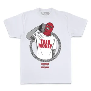 Talk Money Phone - Red on White T-Shirt