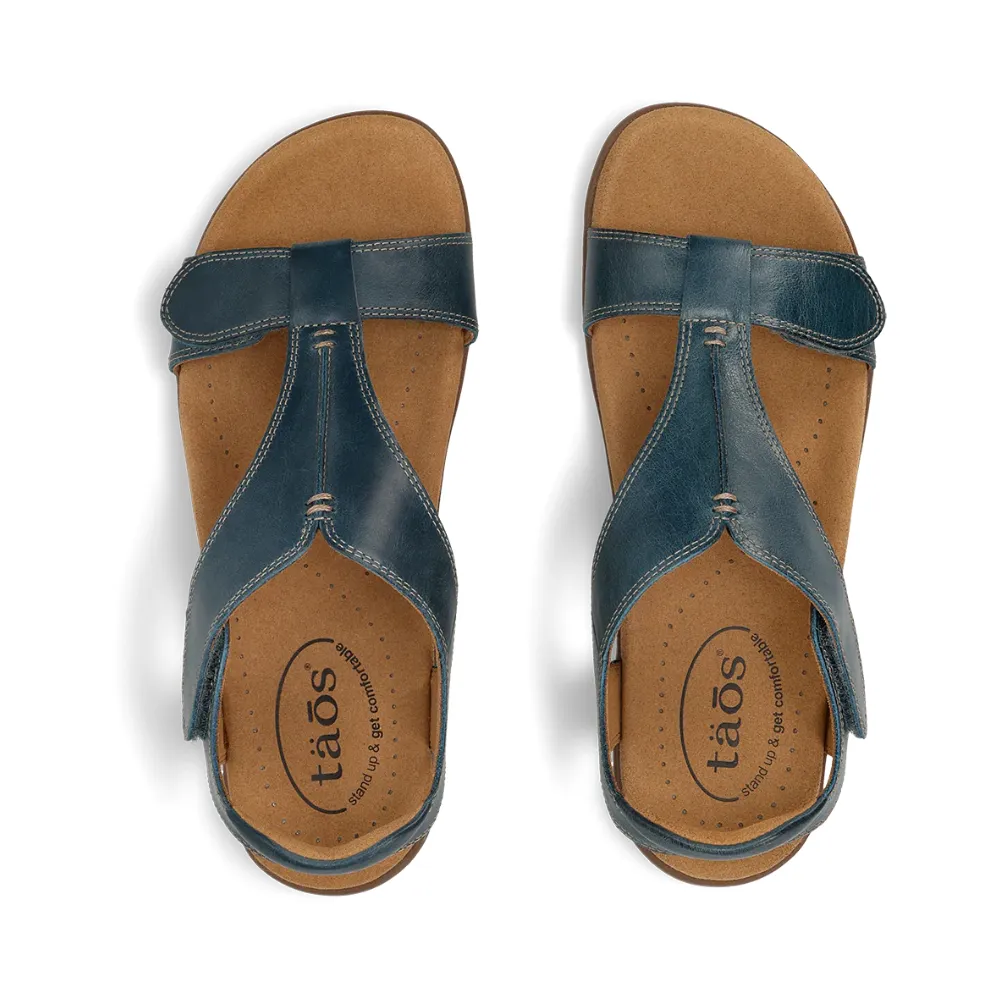 Taos The Show Petrol Blue Leather Sandal (Women's)