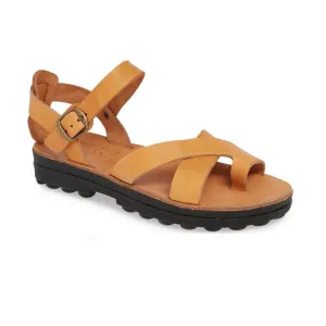 Tovah - Molded Crossover Strap Sandal | Tan