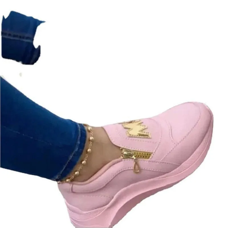 Trendy Casual Non Slip Solid Color Sneakers