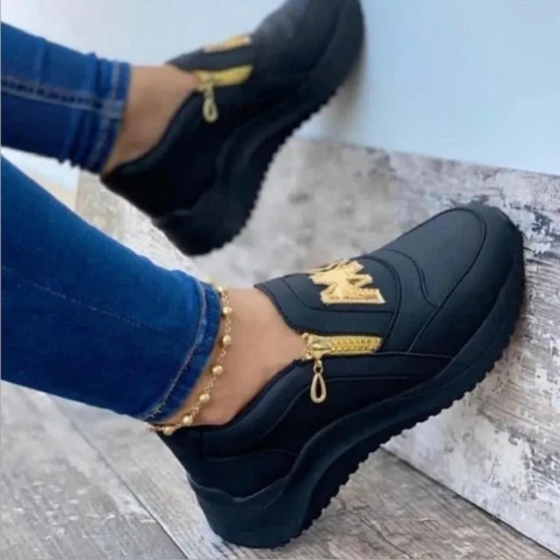 Trendy Casual Non Slip Solid Color Sneakers