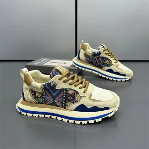 Trendy etnische skateboardschoenen met kleurblokken voor heren