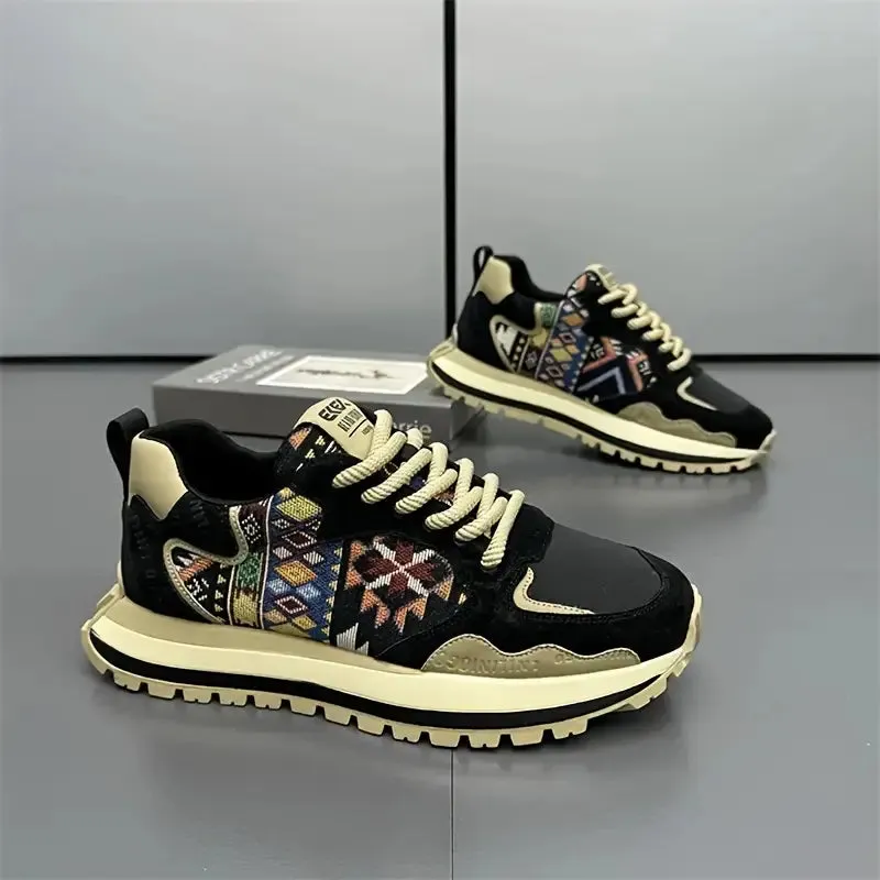 Trendy etnische skateboardschoenen met kleurblokken voor heren