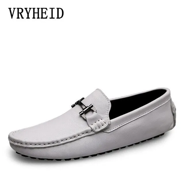 VRYHEID Men Loafers  Formal Luxury Genuine Leather Shoes Fashion Men Boat Shoes Brand Men Casual Leather Shoes Male Flat Shoes