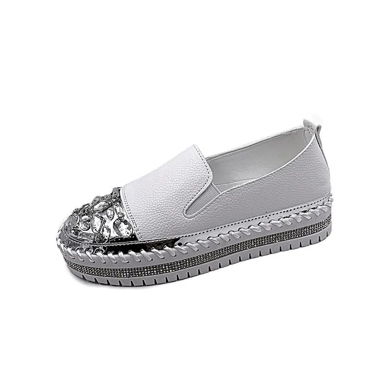 Women's breathable rhinestone loafers