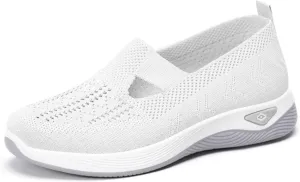 Women's Orthopedic Shoes Woven Wide Arch Support Slip-On Orthowalk Sneakers Casual Breathable Soft Anti-Skid Sports Footwear