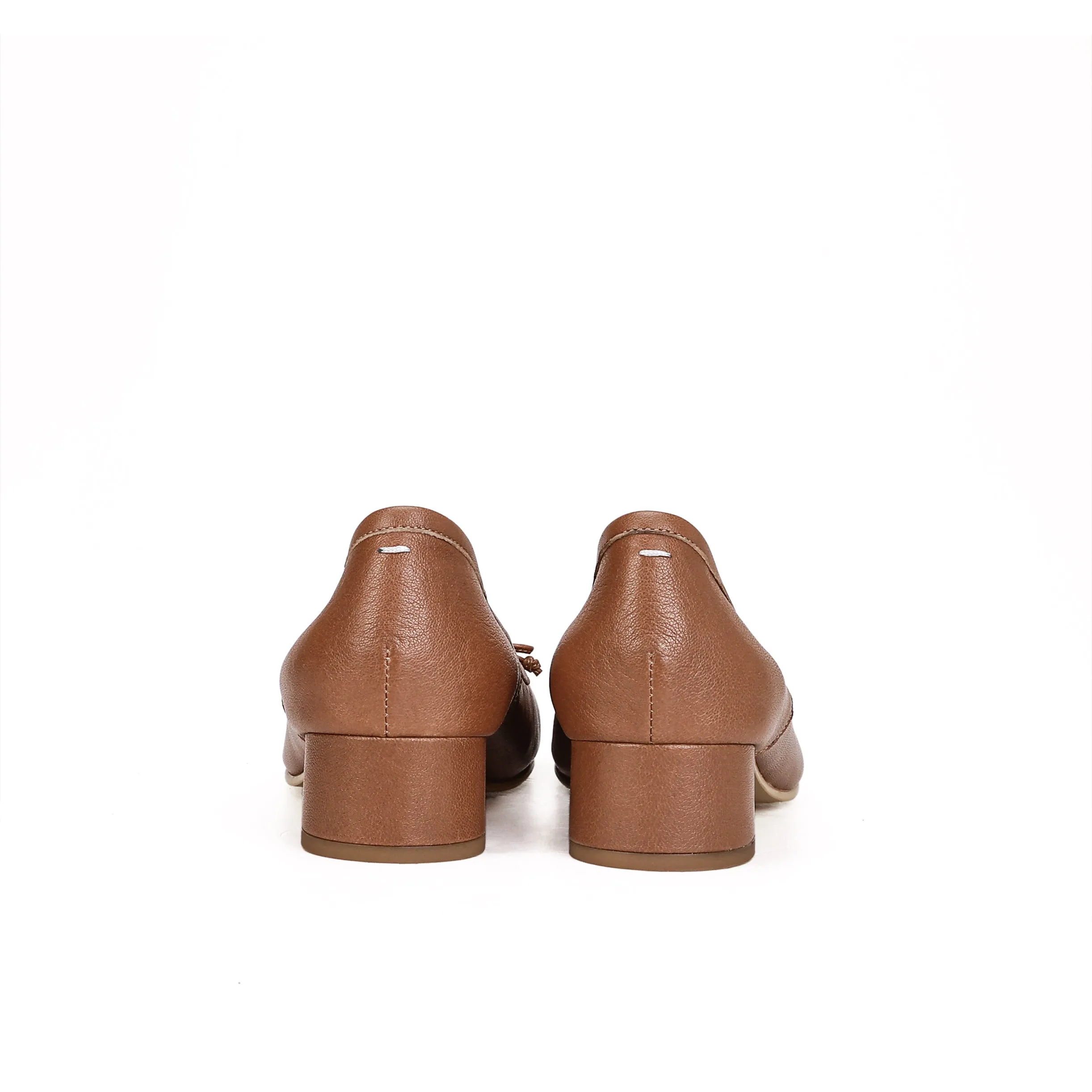 WoodChuckSato Women's Caramel Brown Tabi Split-Toe Sheep Leather Mary Jane Shoes with 3cm Heel & Bow Sizes EU 35-45
