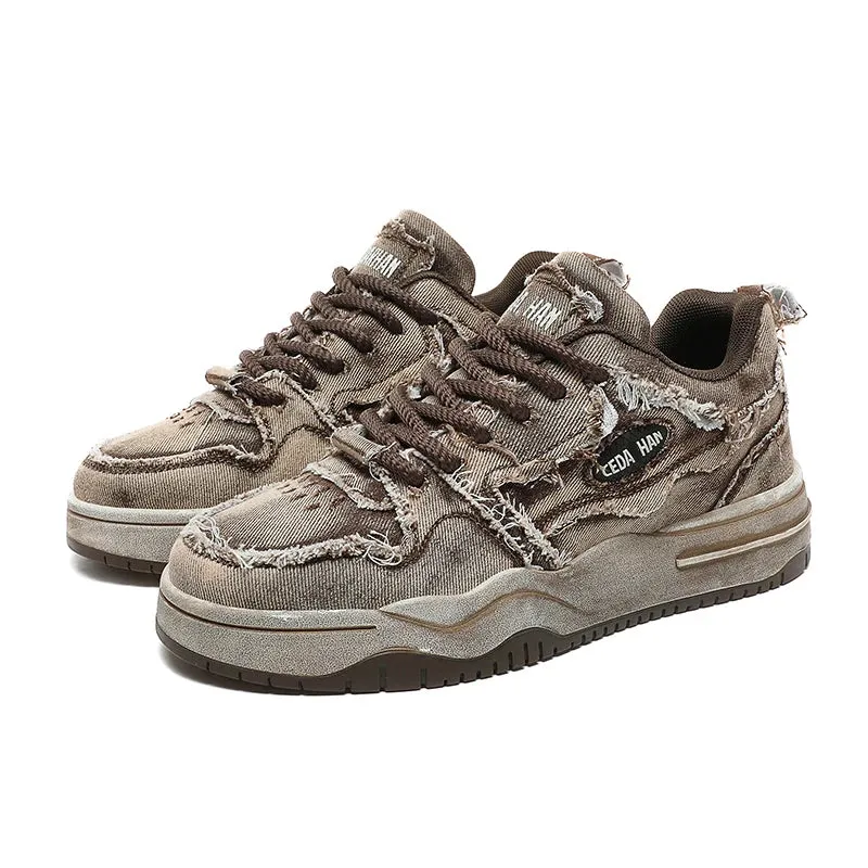 Worn Vintage Denim Sneakers