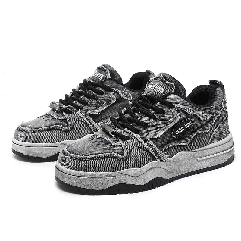 Worn Vintage Denim Sneakers