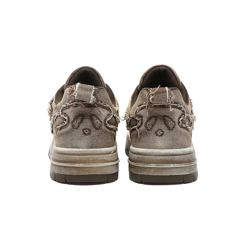 Worn Vintage Denim Sneakers