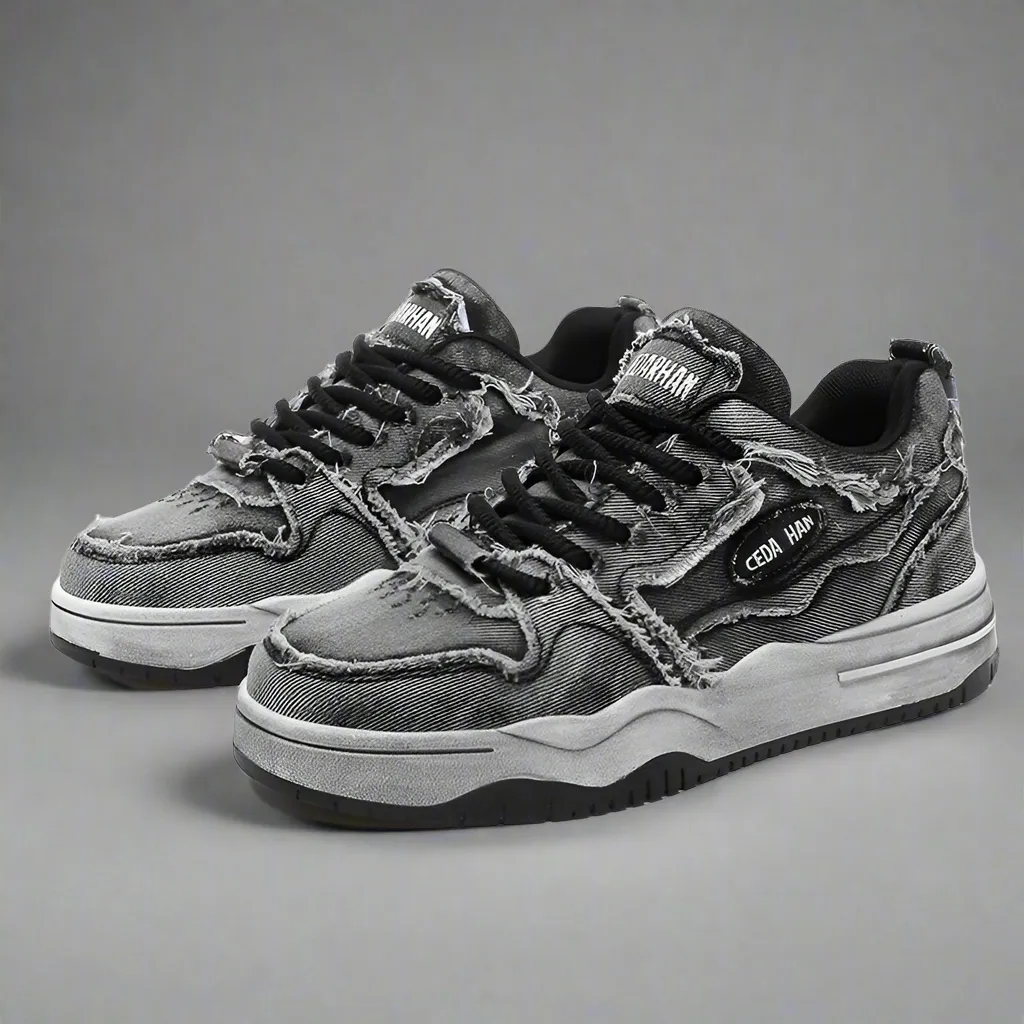 Worn Vintage Denim Sneakers