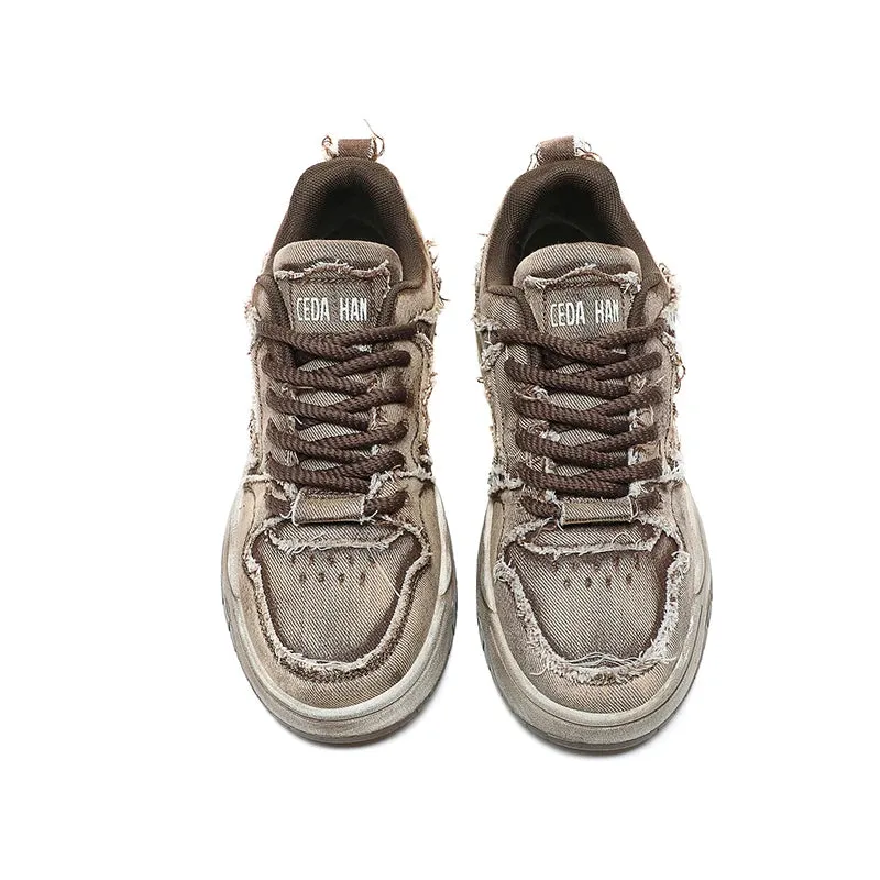 Worn Vintage Denim Sneakers